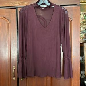 Crave Fame Cute Long Bell Bottom Sleeve Shirt Size Large